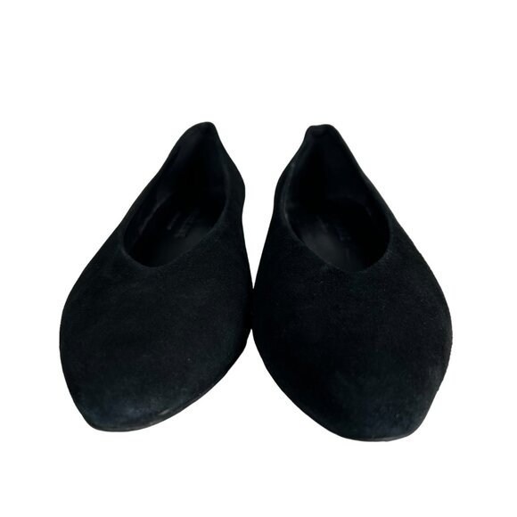 Everlane The V Heel in Black Suede Leather Square Heel Italian Pumps Size 5 ½ - Picture 2 of 12